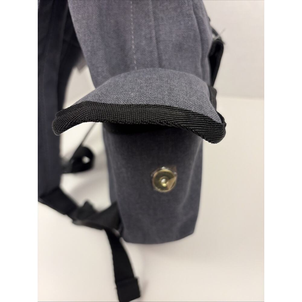 London Fog Collection Backpack Denim Canvas 16x12x5 Inch Pockets Blue Black - Picture 3 of 7